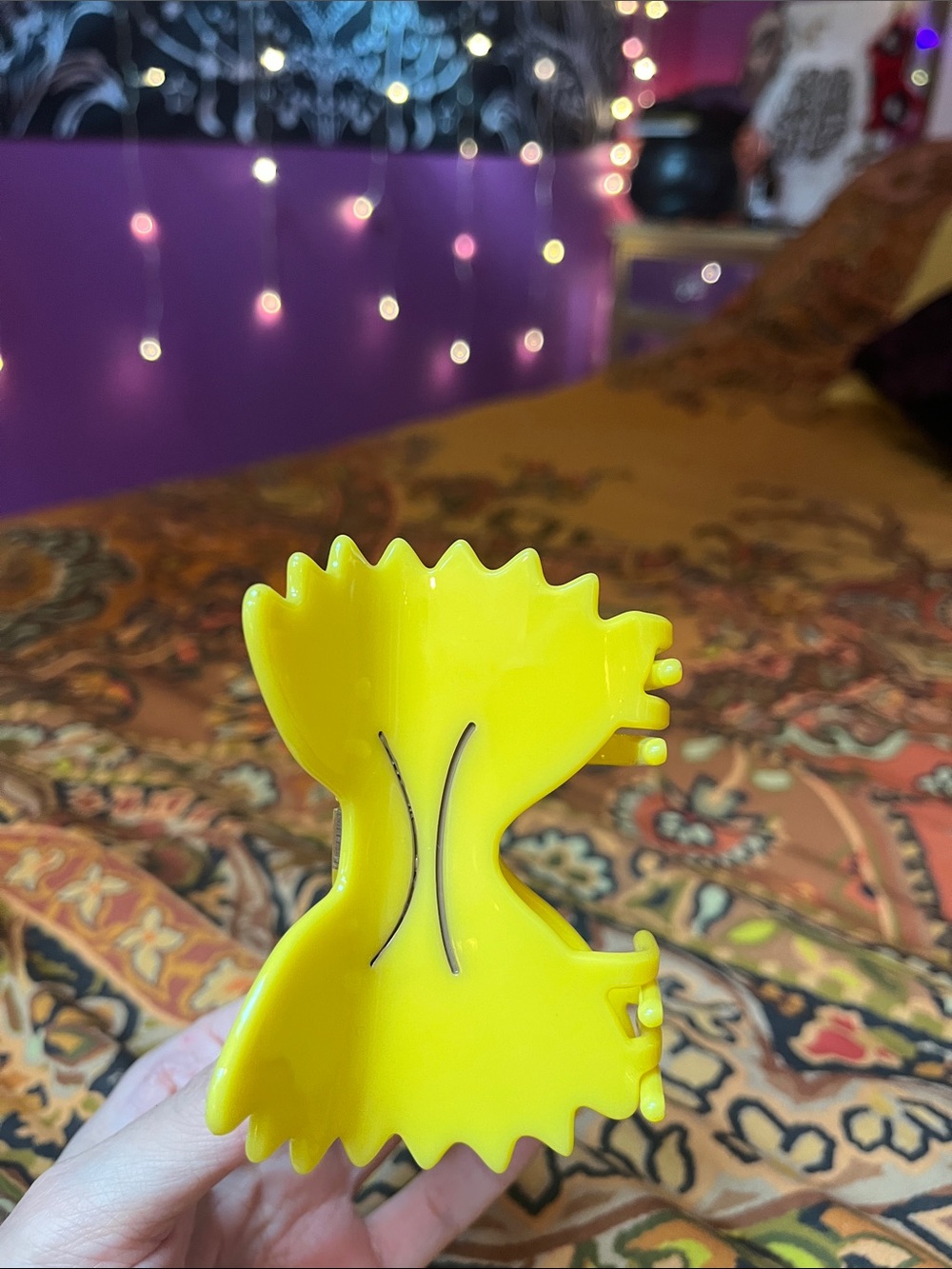 Funky bow tie pasta hair claw clip